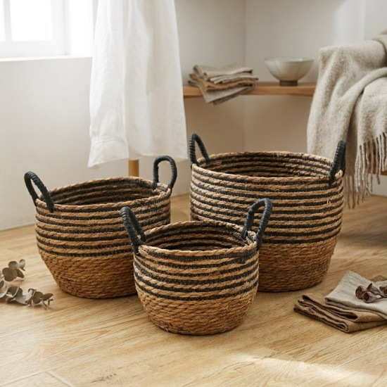 Straw Basket Set 3 Pcs